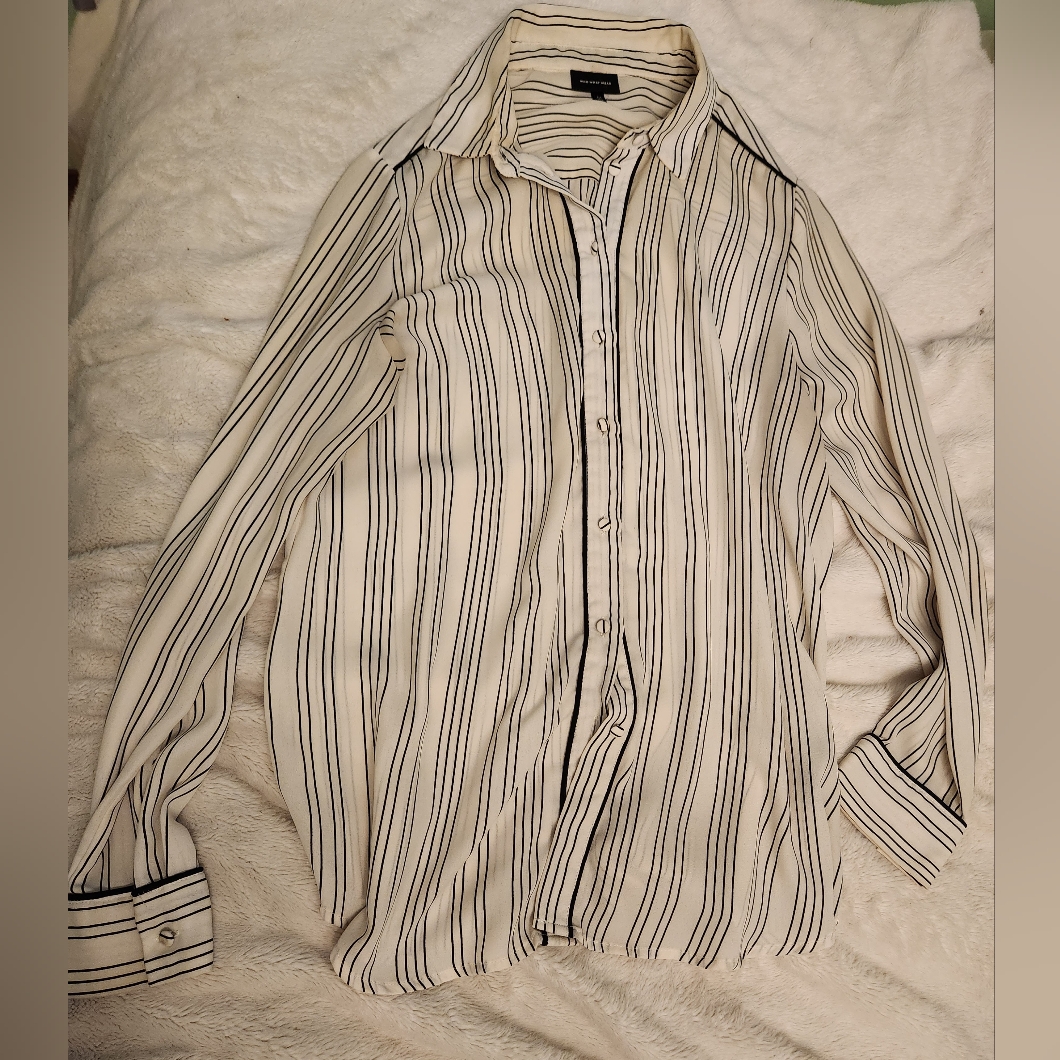 White Striped Button Down